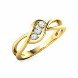 1ct Engagement Ring Round Diamond Swirl Twist Open Shank 14k Yellow Gold Finish