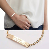 Custom Adjustable Medical Alert ID Bracelet Unisex 14k Yellow Gold Plated