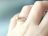 5Ct Round Diamond Bridal Trio Set Infinity Shank Ring Band 14K Rose Gold Finish