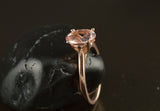 2Ct Oval Cut Peach Morganite Engagement Solitaire Ring 14K Rose Gold Finish