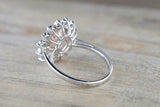 2ct Oval Cut Morganite Engagement Ring 14k Rose Gold Finish Diamond Flower Halo