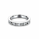 Leaf Design Half Eternity Wedding Band 0.09ct Round Diamond 14k White Gold Over