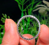 2ct Emerald Simulated Diamond Full Eternity Wedding Band 14k White Gold Plated