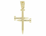 2.5ct Round Cut VVS1D Diamond Nail Cross Pendant 14k Yellow Gold Finish NO CHAIN