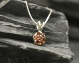 1.6ct Red Garnet Pendant Round Cut Cluster 14k White Gold Finish NO CHAIN