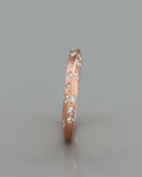 1Ct Round Cut Diamond Knife Edge Unique Wedding Band Ring 14K Rose Gold Finish