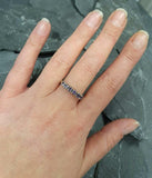 1ct Wedding Ring Band Round Cut Purple Amethyst Stackable 14k White Gold Finish