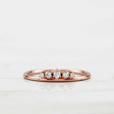 Crown Stackable Wedding Band 0.25ct Round Cut VVS1D Diamond 14k Rose Gold Finish