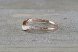 1ct Round Cut VVS1D Diamond Wedding Band 14k Rose Gold Finish Stackable Curved