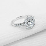 2.2ct Round Cut Diamond Engagement Ring Floral Solitaire 14k White Gold Finish