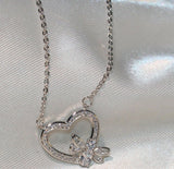 1.6ct Oval Cut Diamond Honey Bee Heart Shape Pendant Chain 14k White Gold Finish