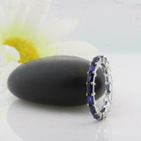 2.5ct Baguette Blue Sapphire Full Eternity Wedding Band Ring 14k White Gold Over