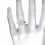 Halo Solitaire with Accents Ring 1.25ct Oval Cut Diamond 14k Rose Gold Finish