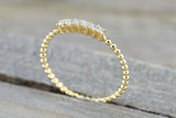 1.2ct Princess Cut Diamond 14k Yellow Gold Over Beaded Ball Shank Solitaire Band