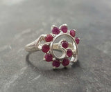 1.5ct Engagement Ring Round Cut Pink Ruby Swirl Twist 14k White Gold Finish