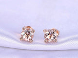 0.5ct Round Cut Peach Morganite Classic Stud Earring Women 14k Rose Gold Finish