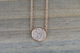 1ct Round Cut VVS1 Diamond Cluster Women Pendant with Chain 14k Rose Gold Finish