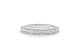 1.4ct Wedding Band Round Cut Diamond Milgrain Stackable 14k White Gold Finish