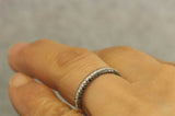 3Ct Round Cut Black White Diamond Half Eternity Wedding Band 14K White Gold Over