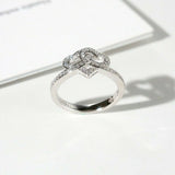 2Ct Round Cut Diamond Intertwined Hearts Engagement Ring 14K White Gold Finish