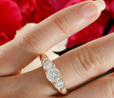 3ct Round Cut VVS1 Diamond Trilogy Antique Engagement Ring 14k Rose Gold Finish