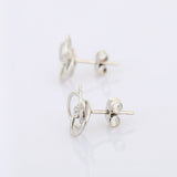 0.7ct Stud Earrings Round Cut Diamond Intertwined Circles 14k White Gold Finish