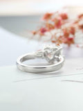 Trilogy Women Engagement Ring 1.5ct Heart Cut VVS1 Diamond 14k White Gold Finish