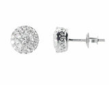 0.33ct Round Cut VVS1D Diamond Cluster Stud Earrings Women 14k White Gold Finish