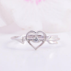 0.15ct Round Cut Diamond Engagement Ring Heart Arrow Promise 14k White Gold Over