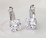 2.5Ct Cushion Cut VVS1/D Diamond Daily Wear Drop Earrings 14K White Gold Finish