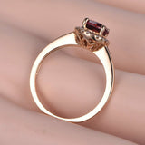 1ct Emerald Cut Pink Ruby Accents Solitaire Engagement Ring 14k Rose Gold Finish