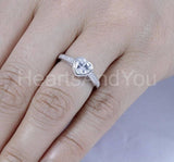 1ct Heart Simulated Diamond Solitaire with Accents Ring 14k White Gold Plated