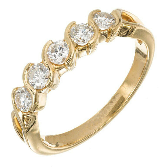 1.7ct Round Cut VVS1D Diamond Engagement Ring Unique Design 14k Yellow Gold Over