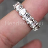 2.5ct Oval Simulated Diamond Full Eternity Wedding Band 14k White Gold Plated