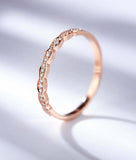 1.2ct Round Cut Diamond Wedding Band Vintage Half Eternity 14k Rose Gold Finish