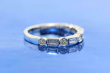 1ct Baguette Round Cut Diamond Wedding Band Half Eternity 14k White Gold Finish