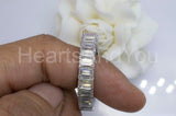 2ct Emerald Simulated Diamond Iced Full Eternity Wed Band 14k White Gold Plated