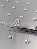 1ct Heart Simulated Diamond Solitaire with Accents Ring 14k White Gold Plated