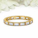 1.2ct Baguette Cut VVS1 Diamond Wedding Band Full Eternity 14k YellowGold Finish