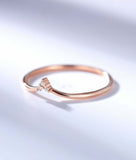 0.2ct Round Cut Diamond Wedding Ring Band Trilogy Minimalist 14k RoseGold Finish