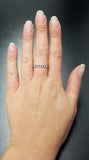 1ct Wedding Band Round Cut Purple Amethyst Half Eternity 14k White Gold Finish