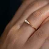 0.33ct Baguette Diamond Engagement Ring 14k YellowGold Over Minimalist Solitaire