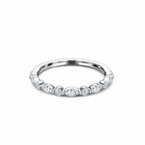 Stackable Petite Minimal Wedding Band 0.48ct Marquise Diamond 14k WhiteGold Over