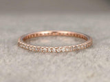 Full Eternity Anniversary Wedding Band 1ct Round Cut Diamond 14k RoseGold Finish