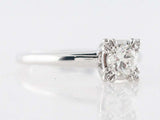 1ct Round Cut VVS1 Diamond Engagement Ring Solitaire Women 14k White Gold Finish