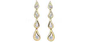 0.64ct Round Cut Moissanite Party Wear Dangle Earrings 14k Yellow Gold Plated