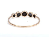 1ct Round Cut Black Diamond Five Stone Minimalist Band 14k Yellow Gold Finish