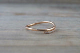 0.4ct Round Cut Diamond Wedding Band 14k Rose Gold Finish Open Curve Anniversary