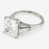 2.5ct Radiant Cut Diamond Engagement Ring Baguette Accent 14k White Gold Finish