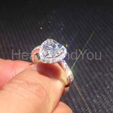 1.2ct Heart Cut Simulated Diamond Round Accents Halo Ring 14k White Gold Plated